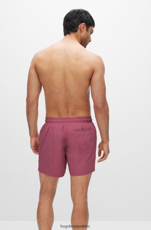 Hugo Boss szybkoschnące szorty kąpielowe z dużym kontrastowym logo Hugo w kolorze jasnoróżowym jasnoróżowy R0X0H63816
