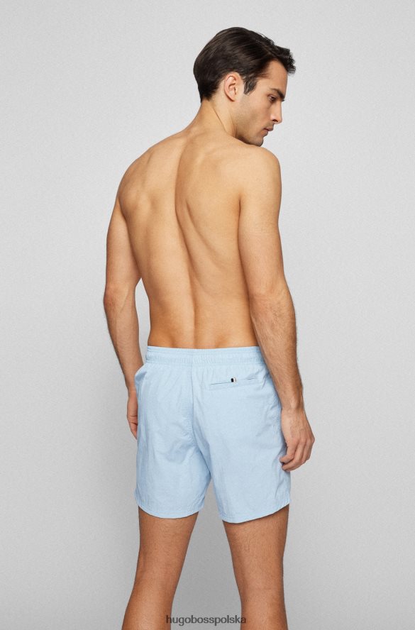 Hugo Boss szybkoschnące szorty kąpielowe z dużym kontrastowym logo w kolorze jasnoniebieskim hugo jasny niebieski R0X0H63820