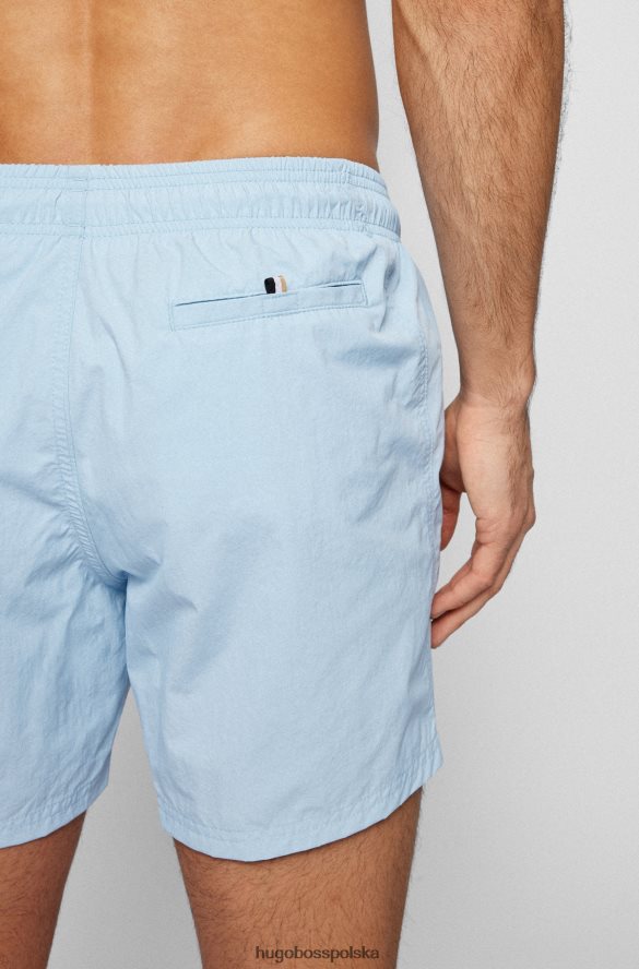 Hugo Boss szybkoschnące szorty kąpielowe z dużym kontrastowym logo w kolorze jasnoniebieskim hugo jasny niebieski R0X0H63820