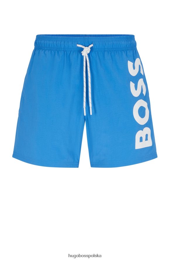 Hugo Boss szybkoschnące szorty kąpielowe z dużym kontrastowym logo w kolorze niebieskim hugo niebieski R0X0H63814