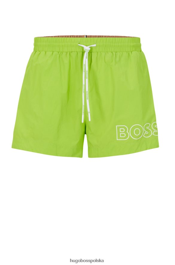 Hugo Boss zielone, szybkoschnące szorty kąpielowe Hugo z obrysowym logo zielony R0X0H61226