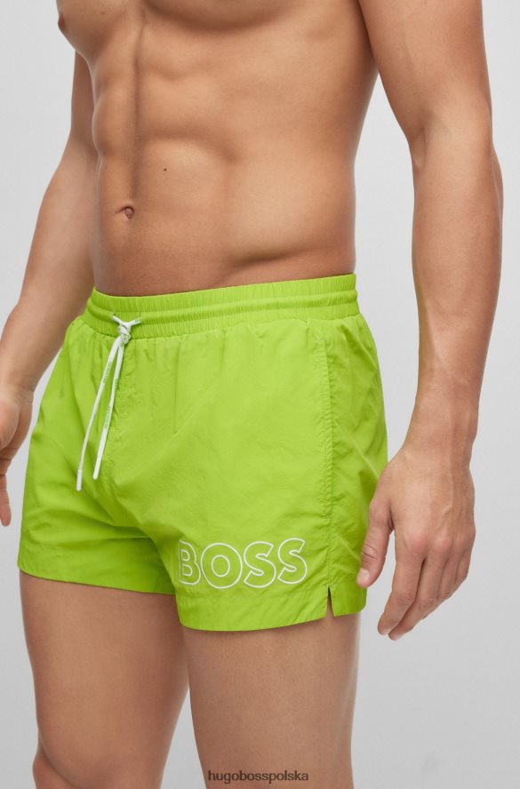 Hugo Boss zielone, szybkoschnące szorty kąpielowe Hugo z obrysowym logo zielony R0X0H61226