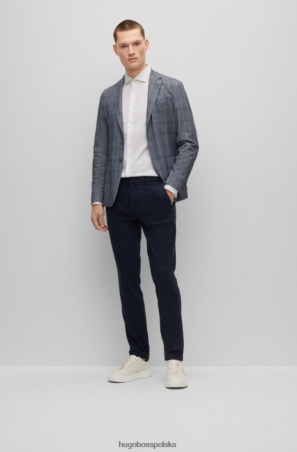 Hugo Boss Biała koszula Hugo o dopasowanym kroju z elastycznej bawełny z podwójnymi mankietami biały R0X0H64287