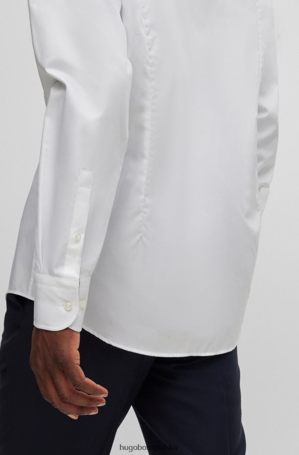 Hugo Boss Biała koszula hugo o dopasowanym kroju z bawełnianej popeliny łatwej w prasowaniu biały R0X0H63023