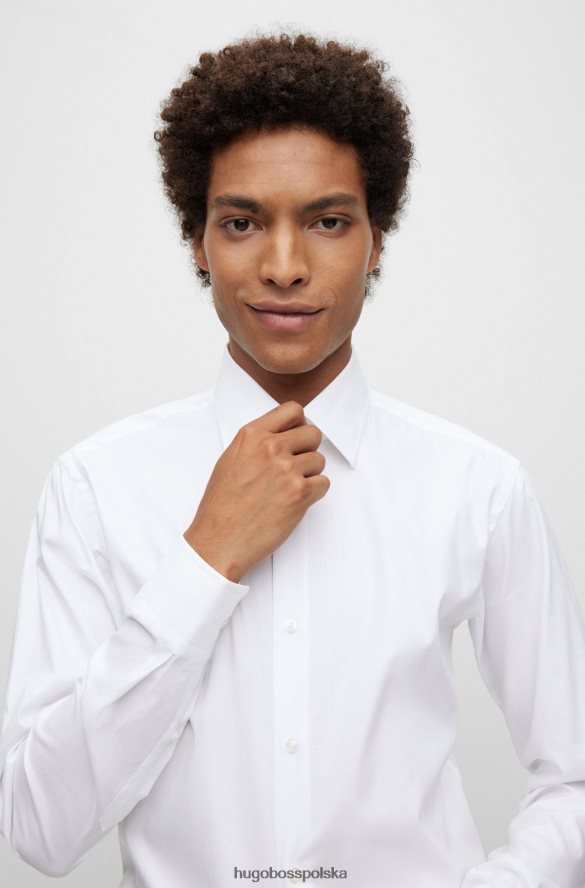 Hugo Boss Biała koszula hugo o regularnym kroju z łatwej w prasowaniu bawełnianej popeliny biały R0X0H63016