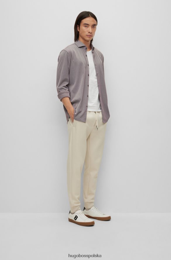 Hugo Boss Ciemnoczerwona koszula hugo o regularnym kroju z dżerseju z mikrowzorami z mieszanki bawełny ciemno czerwony R0X0H63303