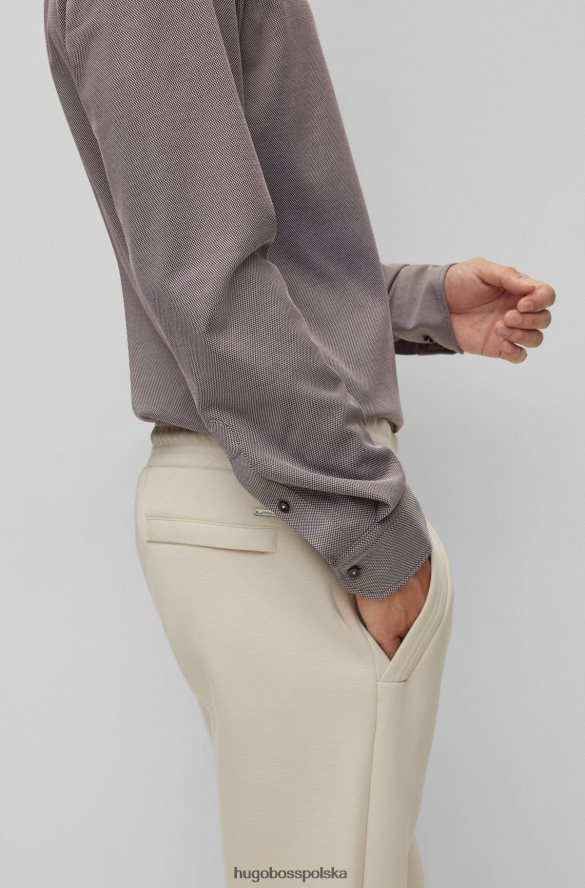 Hugo Boss Ciemnoczerwona koszula hugo o regularnym kroju z dżerseju z mikrowzorami z mieszanki bawełny ciemno czerwony R0X0H63303