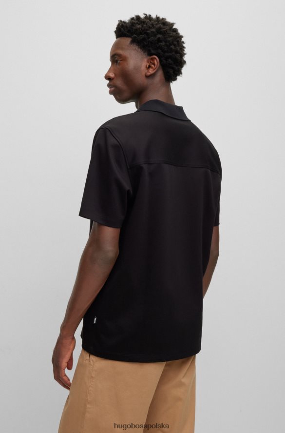 Hugo Boss Czarna koszula hugo o regularnym kroju z mieszanki merceryzowanej bawełny czarny R0X0H64084