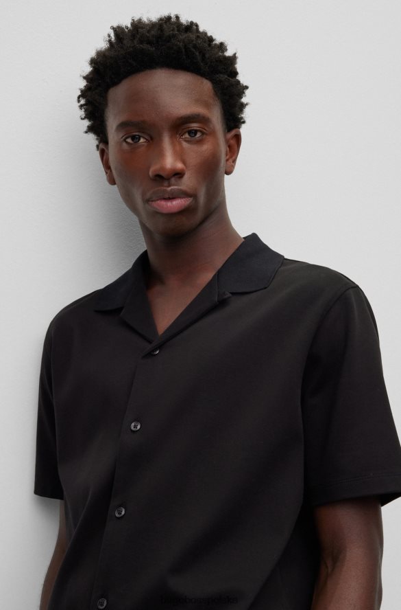 Hugo Boss Czarna koszula hugo o regularnym kroju z mieszanki merceryzowanej bawełny czarny R0X0H64084