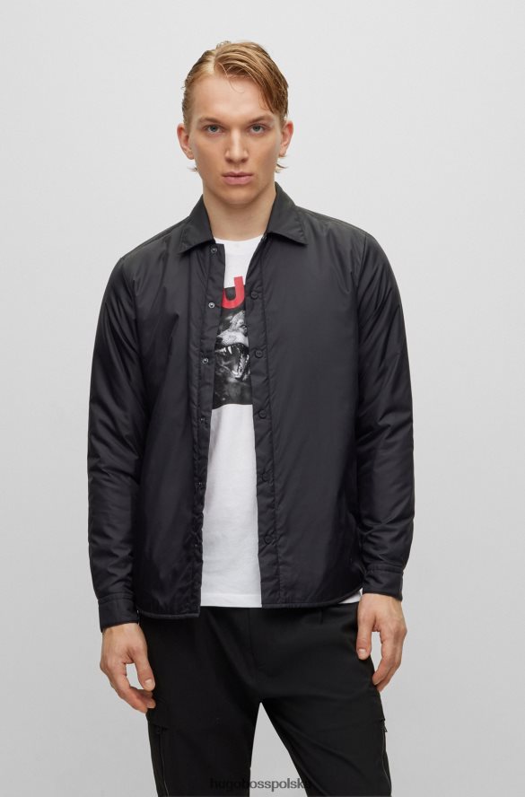Hugo Boss Czarna koszula oversize hugo z wyściółką o oversize'owym kroju czarny R0X0H63781