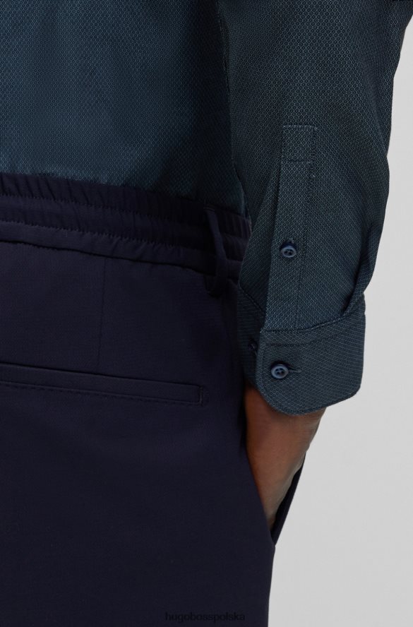 Hugo Boss Hugo Blue Slim-Fit Shirt w mikro-strukturalnej bawełnianej bawełnie niebieski R0X0H63063