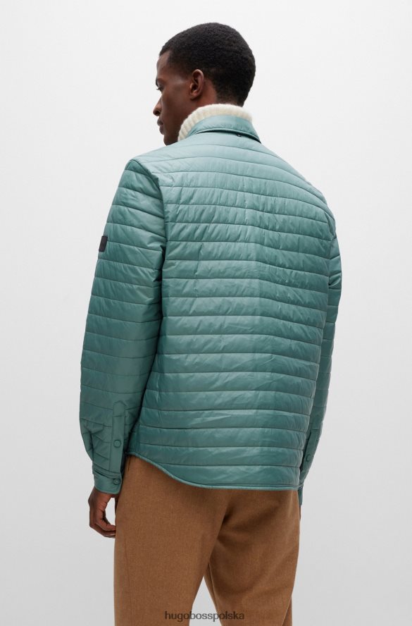 Hugo Boss Hugo, pikowana koszula wierzchnia o regularnym kroju z naszywką z logo w kolorze jasnozielonym jasnozielony R0X0H64333