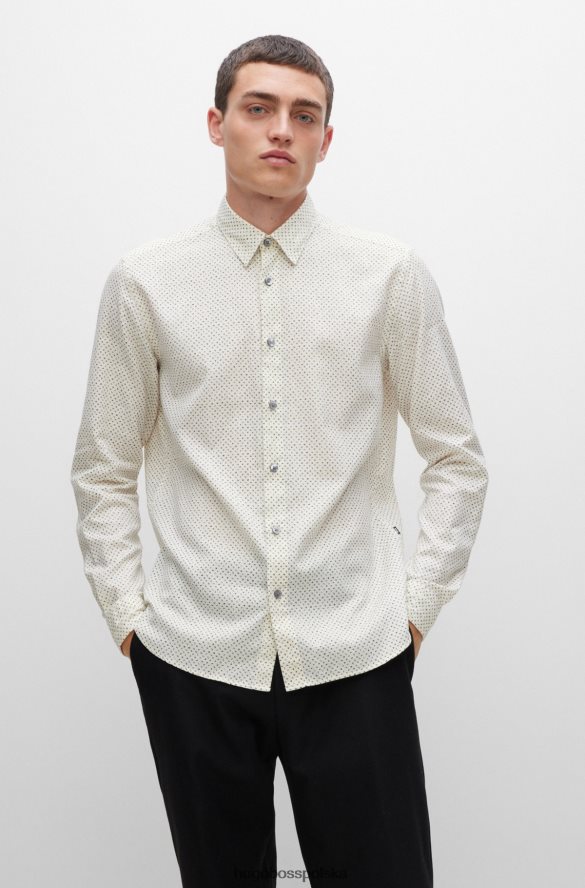 Hugo Boss Jasnobeżowa koszula hugo o regularnym kroju z flanelowej bawełny awatti jasny beż R0X0H63979