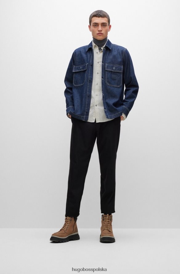 Hugo Boss Jasnobeżowa koszula hugo o regularnym kroju z flanelowej bawełny awatti jasny beż R0X0H63979