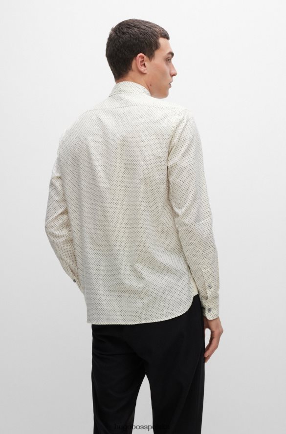 Hugo Boss Jasnobeżowa koszula hugo o regularnym kroju z flanelowej bawełny awatti jasny beż R0X0H63979