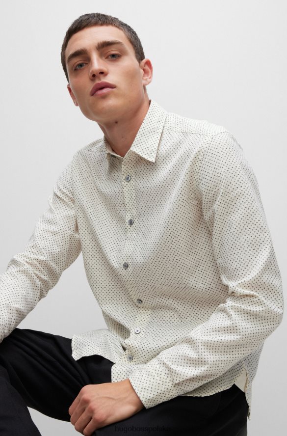 Hugo Boss Jasnobeżowa koszula hugo o regularnym kroju z flanelowej bawełny awatti jasny beż R0X0H63979