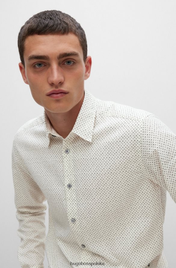 Hugo Boss Jasnobeżowa koszula hugo o regularnym kroju z flanelowej bawełny awatti jasny beż R0X0H63979