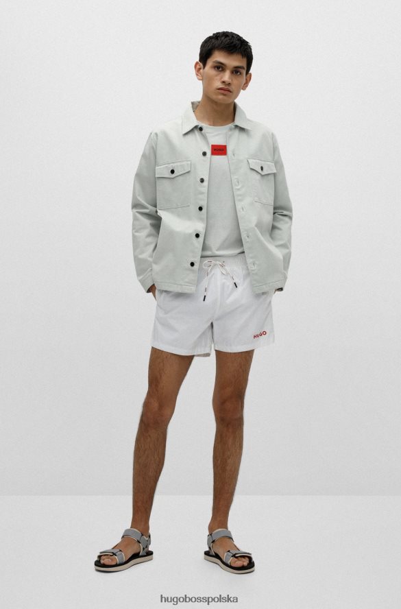 Hugo Boss Jasnozielona koszula oversize hugo z bawełny organicznej z metką z logo jasnozielony R0X0H64463