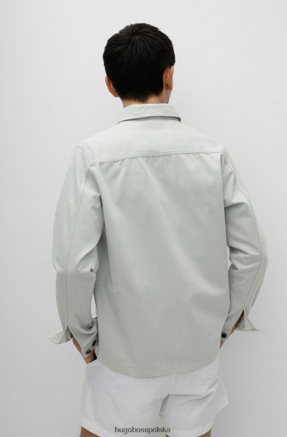 Hugo Boss Jasnozielona koszula oversize hugo z bawełny organicznej z metką z logo jasnozielony R0X0H64463