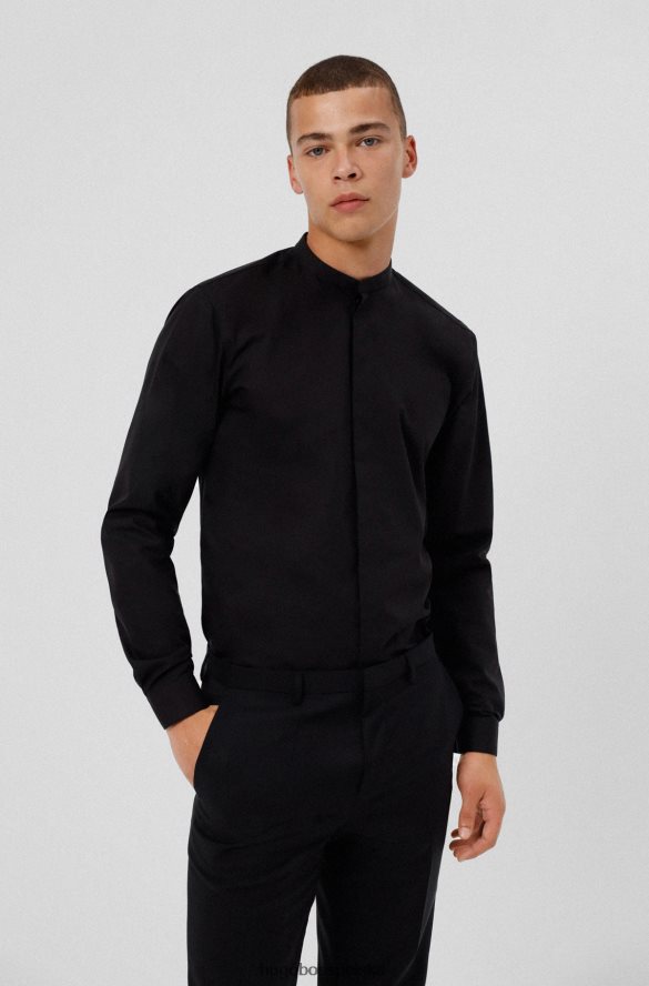 Hugo Boss Koszula Hugo Easy-Iron o wyjątkowo dopasowanym kroju z bawełnianej popeliny w kolorze czarnym czarny R0X0H62204