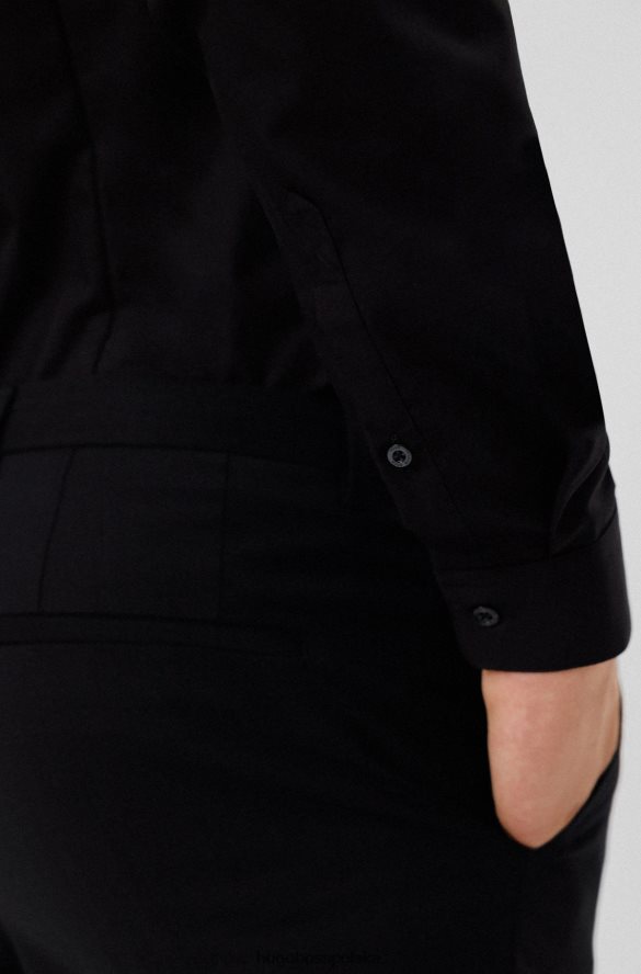 Hugo Boss Koszula Hugo Easy-Iron o wyjątkowo dopasowanym kroju z bawełnianej popeliny w kolorze czarnym czarny R0X0H62204