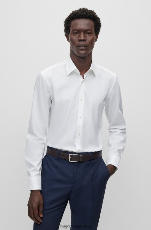 Hugo Boss Koszula Hugo o dopasowanym kroju z łatwej w prasowaniu bawełnianej popeliny w kolorze białym biały R0X0H63090
