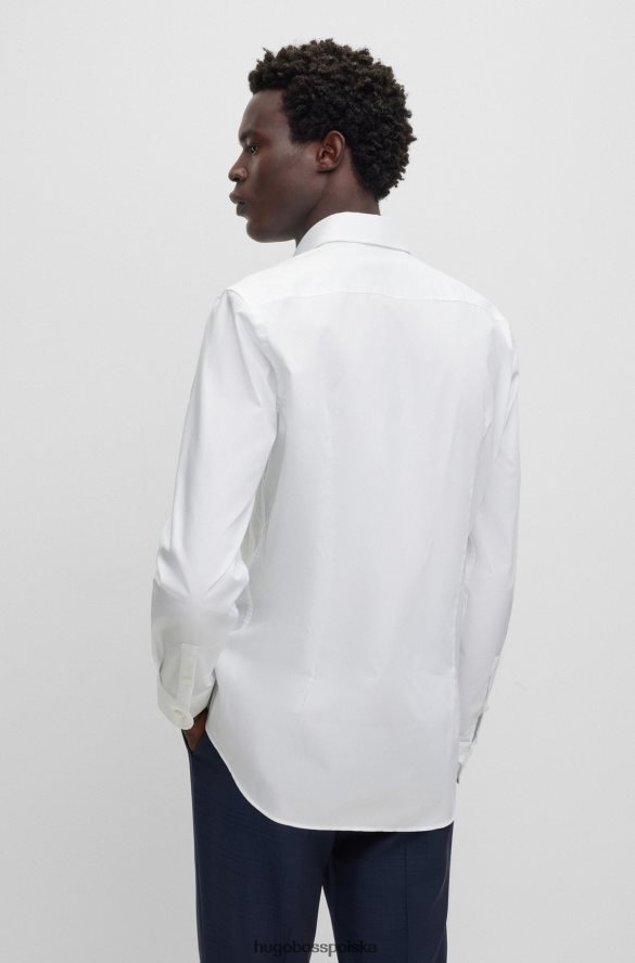 Hugo Boss Koszula Hugo o dopasowanym kroju z łatwej w prasowaniu bawełnianej popeliny w kolorze białym biały R0X0H63090
