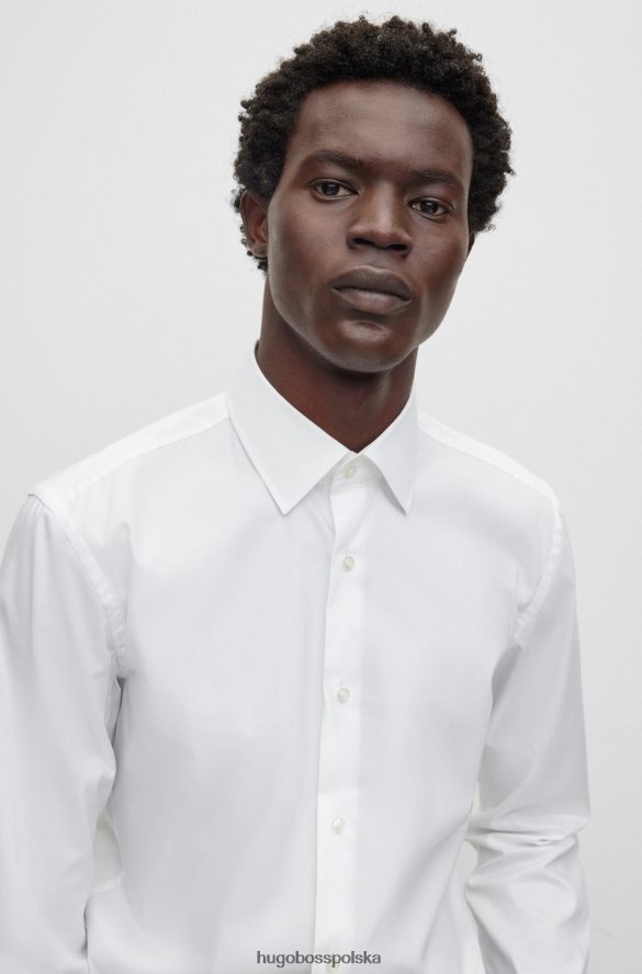 Hugo Boss Koszula Hugo o dopasowanym kroju z łatwej w prasowaniu bawełnianej popeliny w kolorze białym biały R0X0H63090