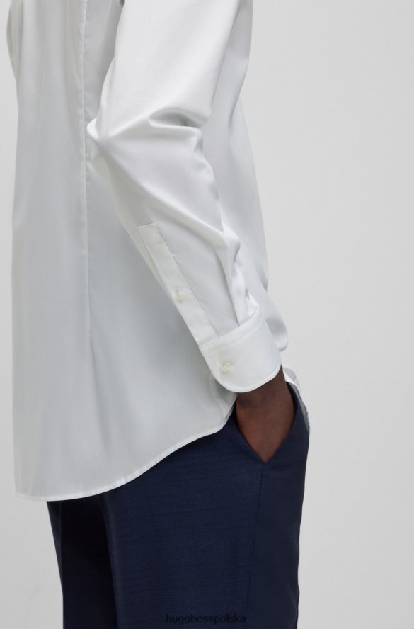 Hugo Boss Koszula Hugo o dopasowanym kroju z łatwej w prasowaniu bawełnianej popeliny w kolorze białym biały R0X0H63090