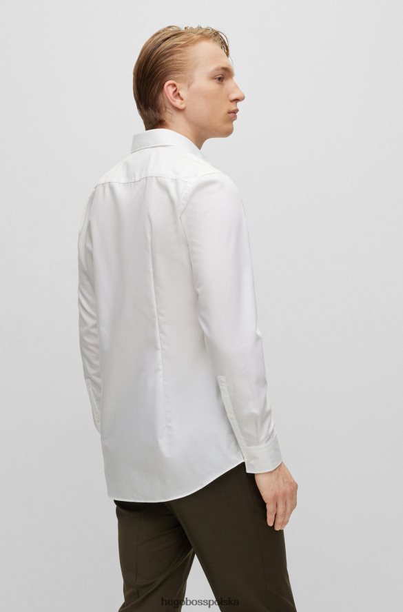 Hugo Boss Koszula Hugo o dopasowanym kroju z białej bawełnianej popeliny łatwej w prasowaniu biały R0X0H62109