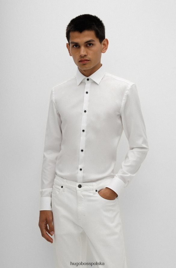 Hugo Boss Koszula Hugo o dopasowanym kroju z białej bawełny oxford łatwej w prasowaniu biały R0X0H63852