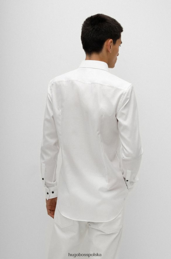 Hugo Boss Koszula Hugo o dopasowanym kroju z białej bawełny oxford łatwej w prasowaniu biały R0X0H63852