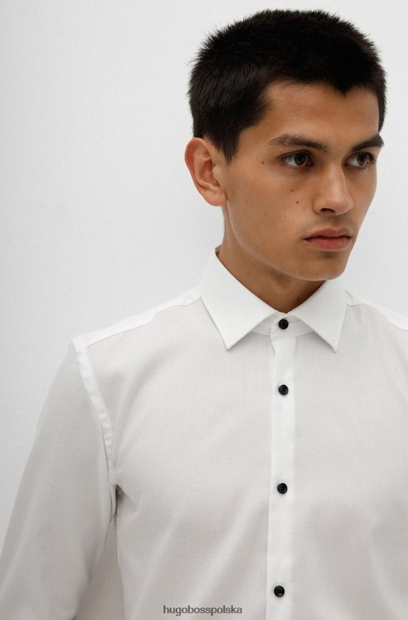 Hugo Boss Koszula Hugo o dopasowanym kroju z białej bawełny oxford łatwej w prasowaniu biały R0X0H63852