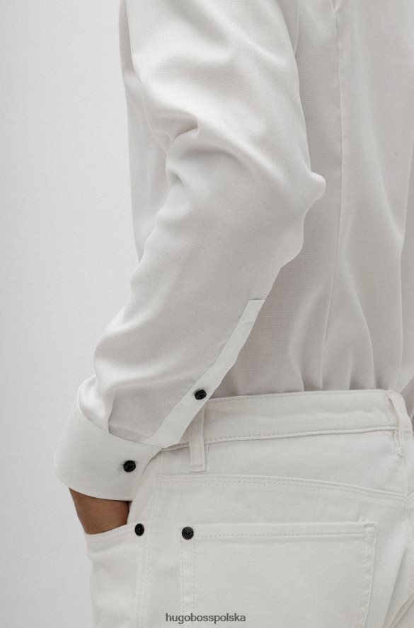 Hugo Boss Koszula Hugo o dopasowanym kroju z białej bawełny oxford łatwej w prasowaniu biały R0X0H63852