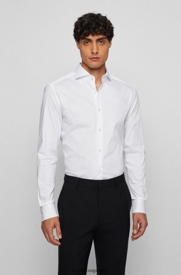 Hugo Boss Koszula Hugo o dopasowanym kroju z białej mieszanki bawełny strukturalnej biały R0X0H63689