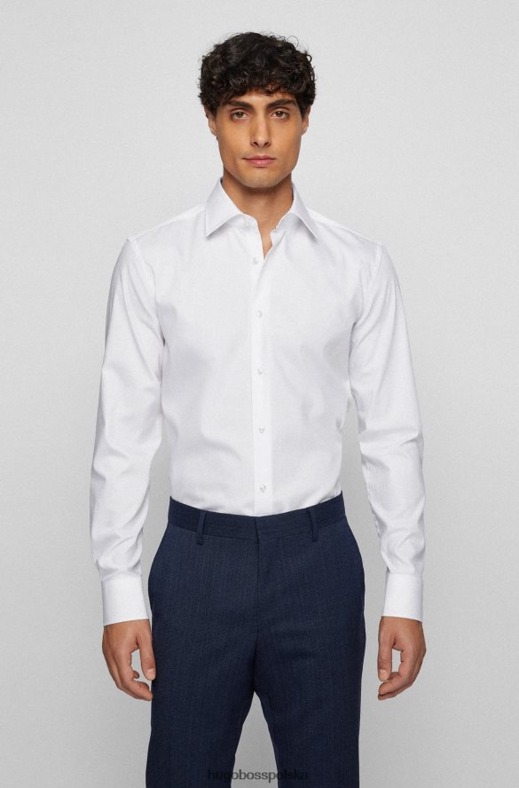 Hugo Boss Koszula Hugo o dopasowanym kroju z białej popeliny bawełnianej pima, którą można łatwo prasować biały R0X0H62265
