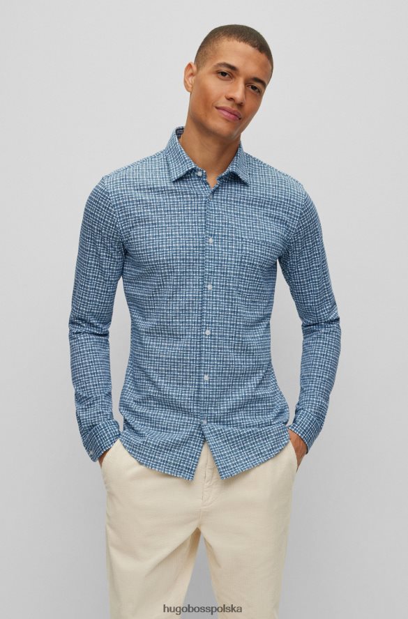 Hugo Boss Koszula Hugo o dopasowanym kroju z drukowanej mieszanki bawełny w kolorze niebieskim niebieski R0X0H64601