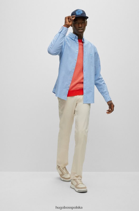 Hugo Boss Koszula Hugo o dopasowanym kroju z jasnoniebieskiej bawełny oxford stretch jasny niebieski R0X0H61727