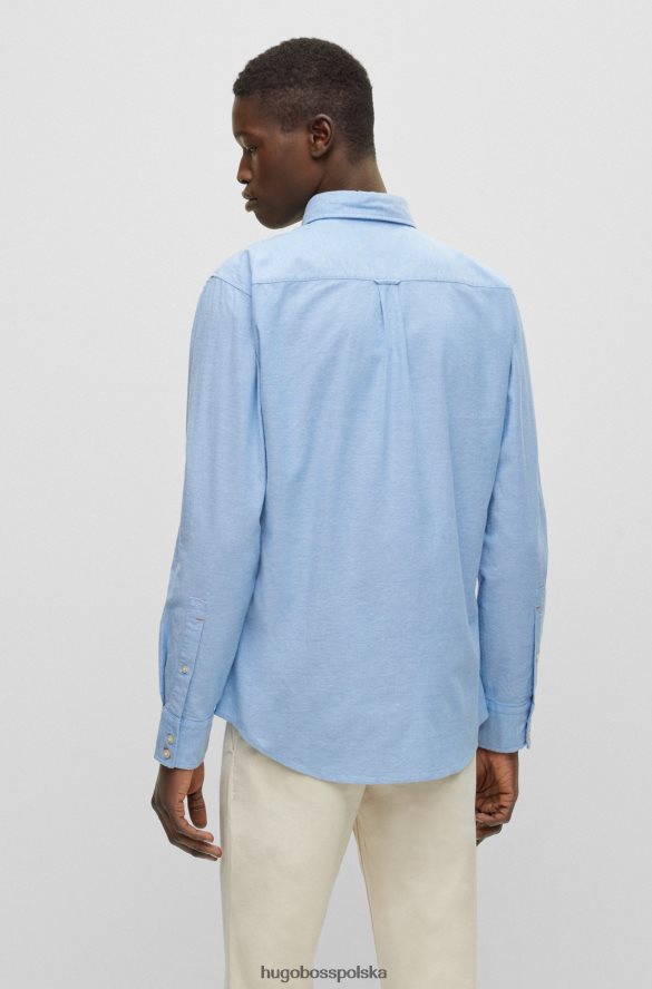 Hugo Boss Koszula Hugo o dopasowanym kroju z jasnoniebieskiej bawełny oxford stretch jasny niebieski R0X0H61727