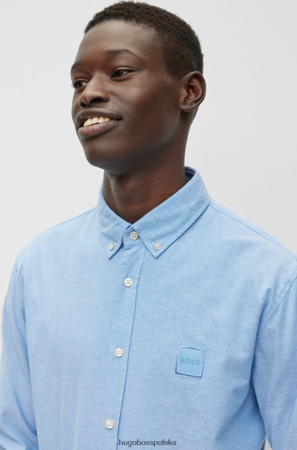 Hugo Boss Koszula Hugo o dopasowanym kroju z jasnoniebieskiej bawełny oxford stretch jasny niebieski R0X0H61727