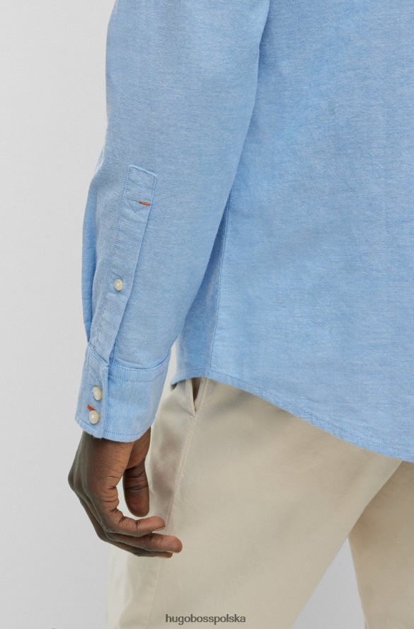 Hugo Boss Koszula Hugo o dopasowanym kroju z jasnoniebieskiej bawełny oxford stretch jasny niebieski R0X0H61727