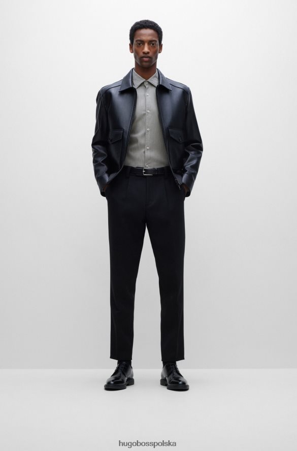 Hugo Boss Koszula Hugo o dopasowanym kroju z szarej, elastycznej bawełny o mikrostrukturze szary R0X0H63064