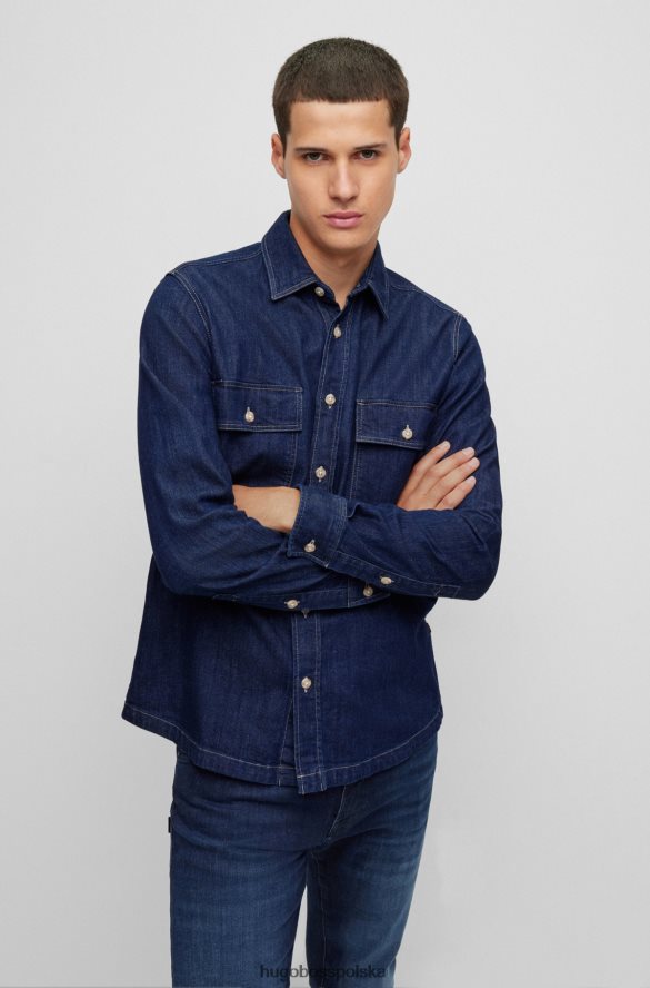 Hugo Boss Koszula Hugo o regularnym kroju w kolorze granatowego, elastycznego denimu ciemny niebieski R0X0H62949