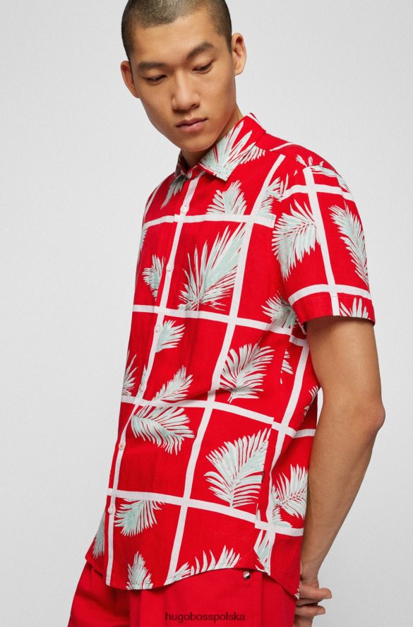 Hugo Boss Koszula Hugo o regularnym kroju, w kolorze płóciennym z domieszką lnu, w kolorze dłoni, w kolorze czerwonym czerwony R0X0H63877