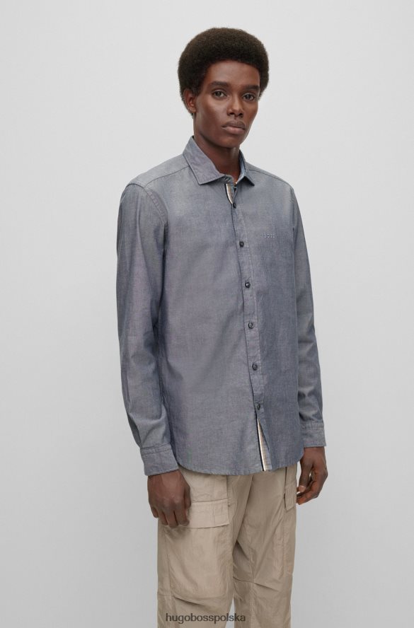 Hugo Boss Koszula Hugo o regularnym kroju z bawełny oxford z ciemnoniebieskim logo ciemny niebieski R0X0H61228