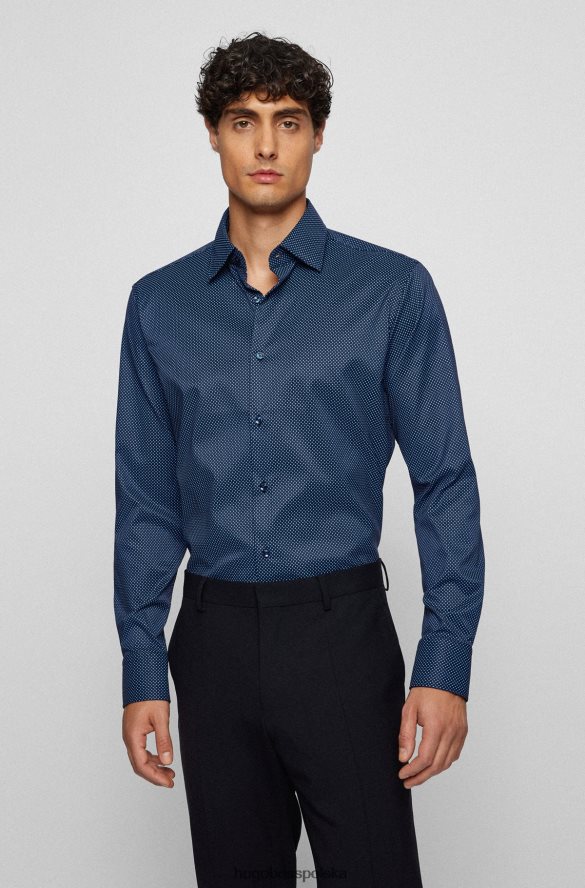 Hugo Boss Koszula Hugo o regularnym kroju, z nadrukiem i elastycznym diagonalem w kolorze ciemnoniebieskim ciemny niebieski R0X0H63191