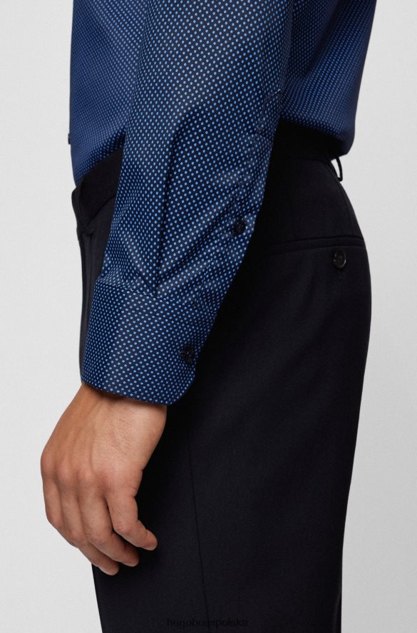 Hugo Boss Koszula Hugo o regularnym kroju, z nadrukiem i elastycznym diagonalem w kolorze ciemnoniebieskim ciemny niebieski R0X0H63191