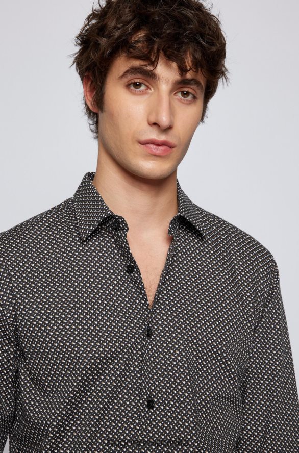 Hugo Boss Koszula casual Ronni 50469201 czarna czarny R0X0H6111