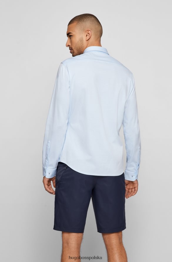 Hugo Boss Koszula dżersejowa o regularnym kroju z kołnierzykiem zapinanym na guziki hugo jasnoniebieska jasny niebieski R0X0H64082