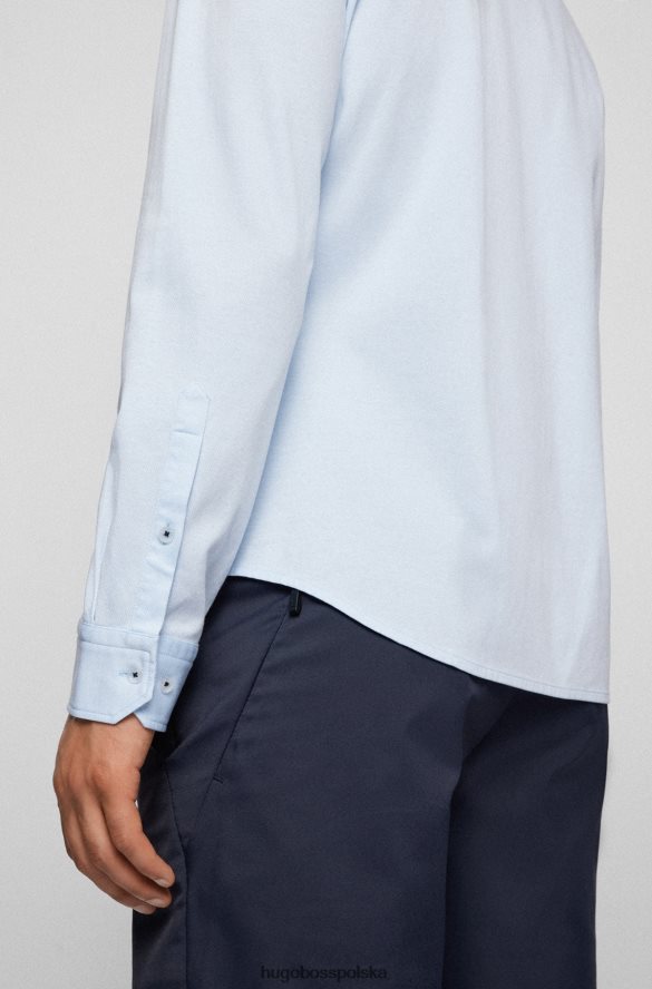 Hugo Boss Koszula dżersejowa o regularnym kroju z kołnierzykiem zapinanym na guziki hugo jasnoniebieska jasny niebieski R0X0H64082